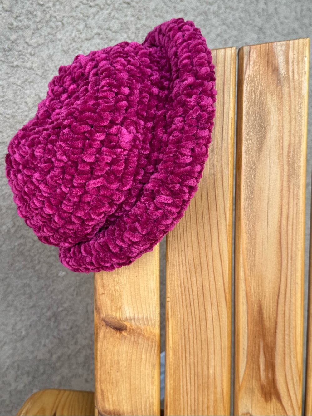 Plush Chenille Bucket Hat - Magenta